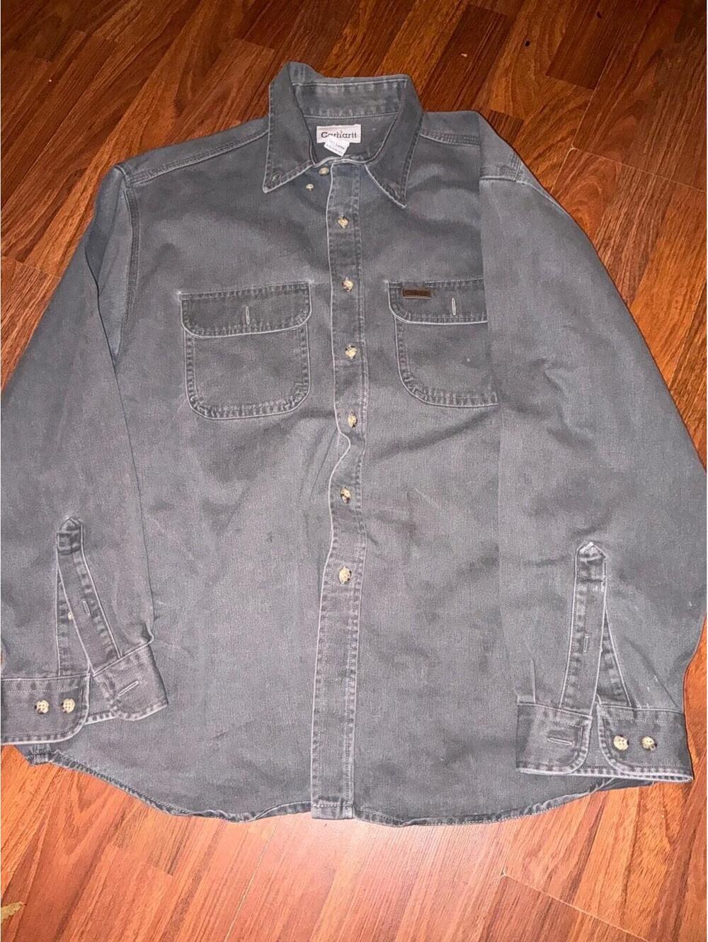 Vintage Carhartt Work Shirt USA Made Shell Oil URSA A-3 GOM Embroidered XL